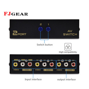 FJGEAR, alta calidad y duradero DVD 2 puertos AV video audio Switcher 2 entrada 1 salida AV switch - Product Image 1