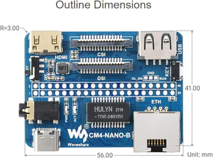 Aismartlink for Nano Base Board (<strong>B</strong>) for <strong>Raspberry</strong> <strong>Pi</strong> Compute <strong>Module</strong> 4 Same Size - Product Image 2