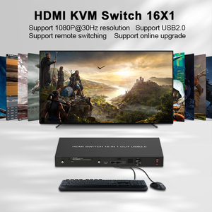 16チャンネル4K60hzHDMI 2.1 KVMスイッチ、16 in 1outUSB3.0リモート電源オン/オフ - Product Image 4