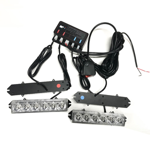 Yüzeye monte 12V <span class=keywords><strong>24V</strong></span> oto grille acil yanıp sönen ışık 4X 6LED kırmızı mavi amber beyaz yeşil <span class=keywords><strong>LED</strong></span> çakarlı lamba