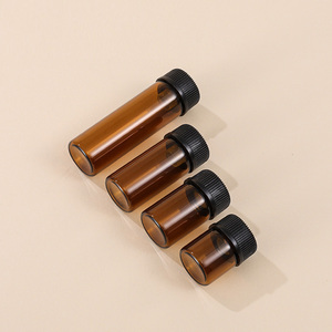Ucuz stok 1ml 2 ml 3ml 5ml uçucu yağ şişe 2 ml 5/8 Dram Amber cam flakon şişeler delikli redüktörler ve siyah kapaklar - Product Image 3