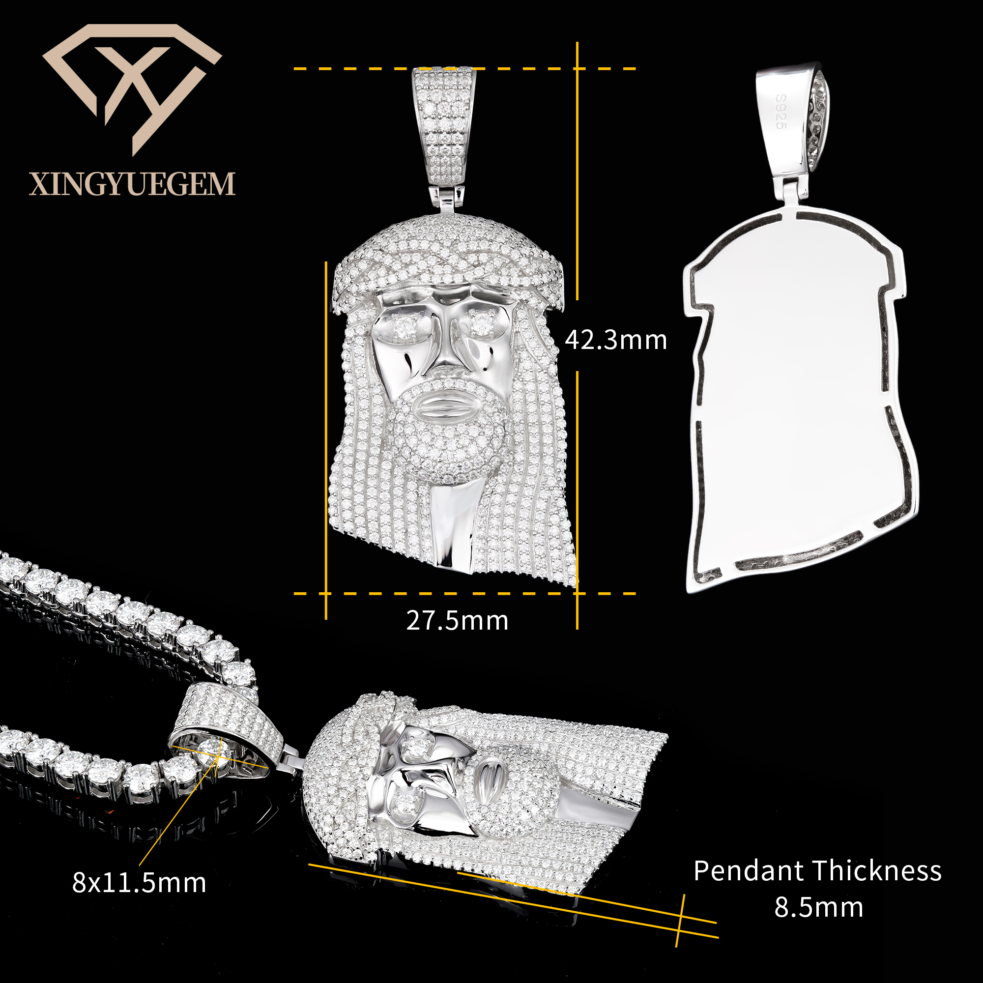 Silver Jesus Pendant