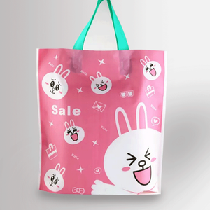 Biodegradable Poly Plastic <strong>Soft</strong> <strong>Loop</strong> <strong>Handle</strong> Packaging Bag with Custom Printed Logo for Clothes - Product Image 5