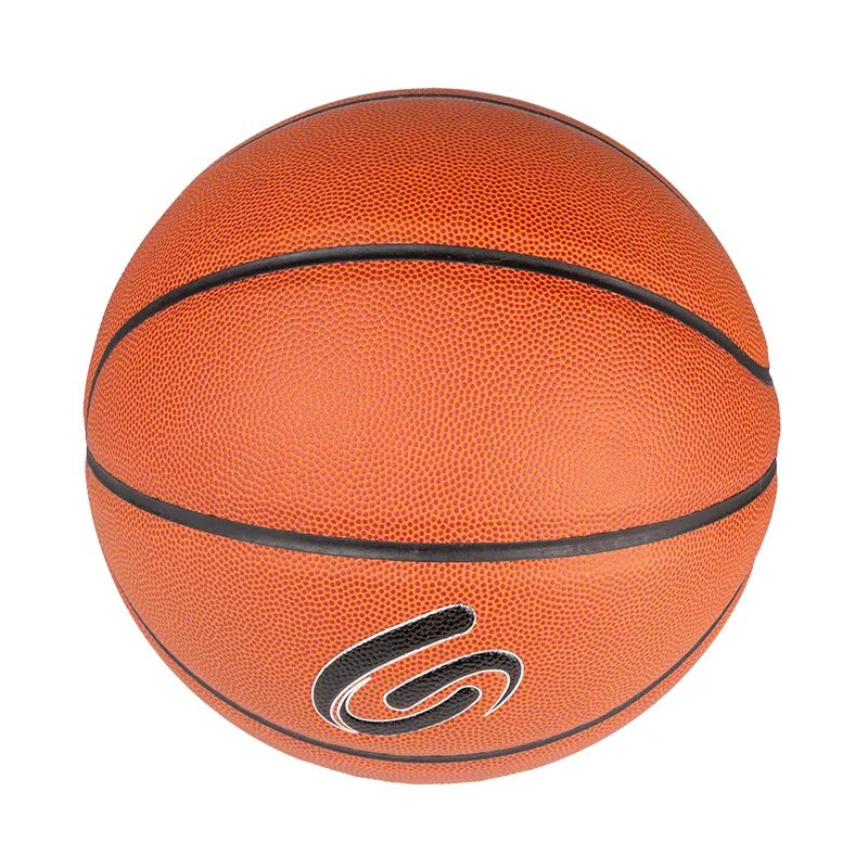 Prix de gros Ballon de basket-ball intérieur en microfibre en cuir style fondu avec logo personnalisé