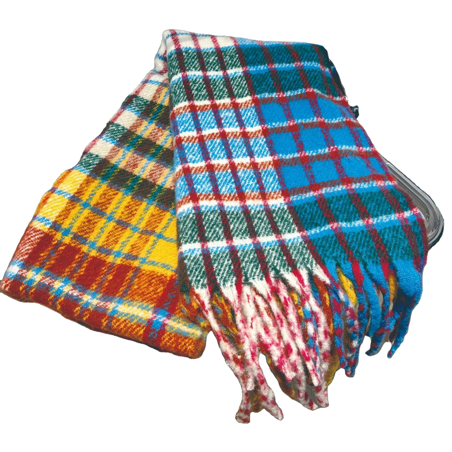 Nuovo autunno e inverno pittore errante sciarpa scozzese colorata per la letteratura femminile sciarpa glutinosa morbida Mohair retrò