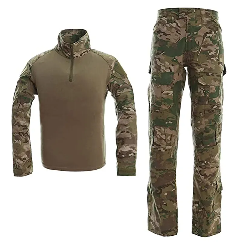 Conjunto de roupas táticas para uso ao ar livre, uniforme camuflado resistente ao desgaste, novidade para uso em roupas de camuflagem, novidade de 2024