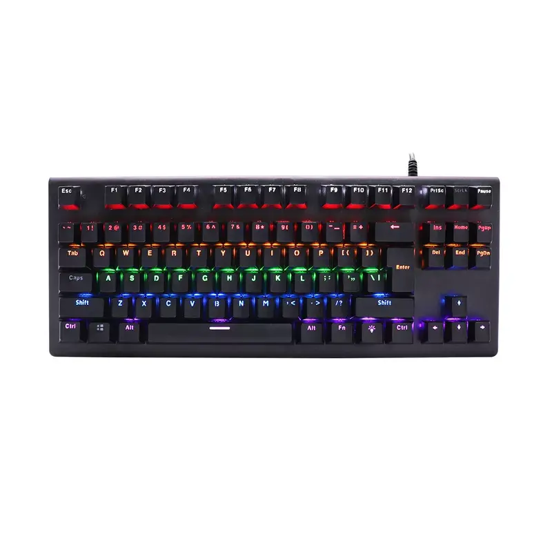 Горячая распродажа OEM Механическая игровая клавиатура 87 / 88 клавиш профессиональная Механическая RGB клавиатура с подсветкой YH-8701