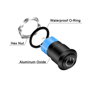 12mm <strong>Install</strong> Small Round 5V Power LED Selflocking Illuminated Pushbutton <strong>Switch</strong> Waterproof ON-OFF <strong>Push</strong> <strong>Button</strong> <strong>Switch</strong> With 4 Pins - Product Image 2
