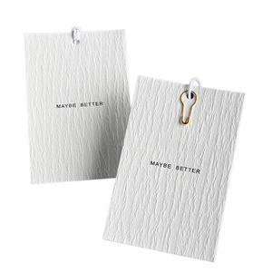 <strong>Custom</strong> Logo <strong>Printed</strong> Recycled Paper Hang <strong>Tags</strong> for Shirts Size Customizable Swing Style <strong>String</strong> with Leather Accessory for Clothing - Product Image 1