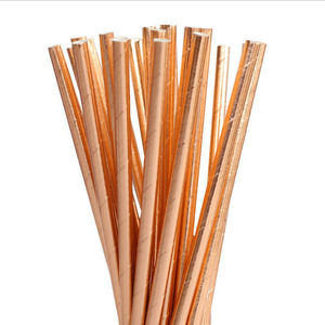 8支/套玫瑰金纸一次性餐具圣诞生日派对纸盘杯嘉年华派对用品吸管