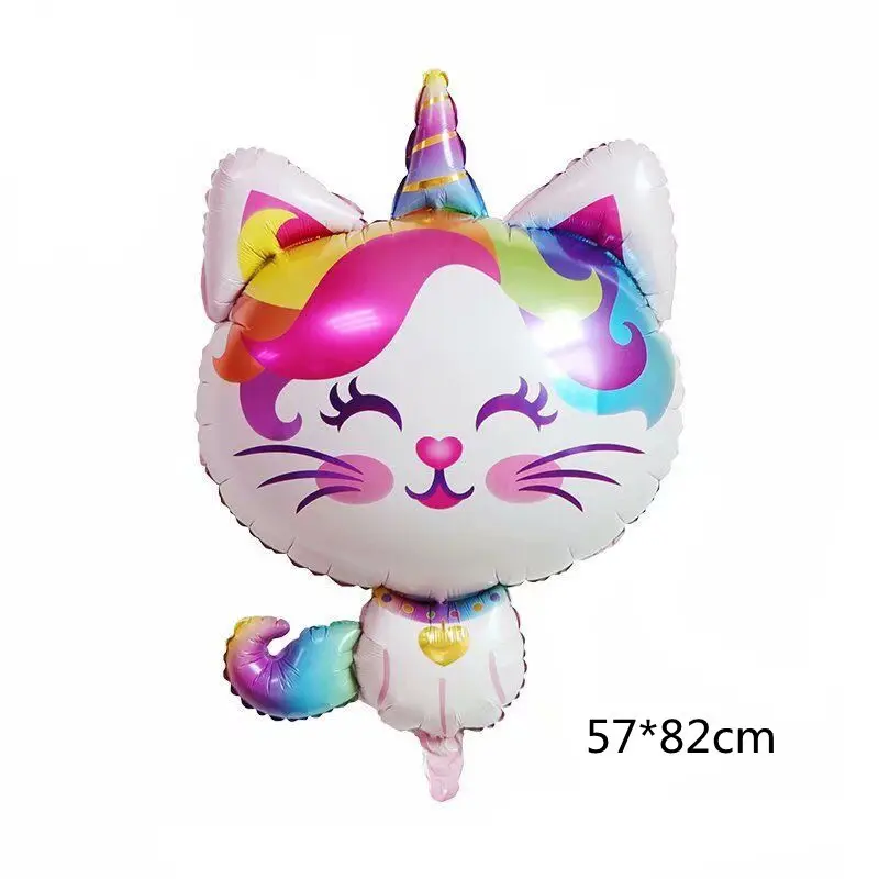 hintcan big One-horned cat cartoon shape Helium foil balloon baby shower birthday party decoration