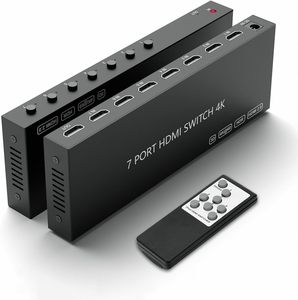 4K 7 puertos en 1 puertos de salida Umschalter HDMI Switch 7x1 Video Switcher Selector Box con control remoto IR compatible con HDR 4k @ 60Hz HDCP - Product Image 1
