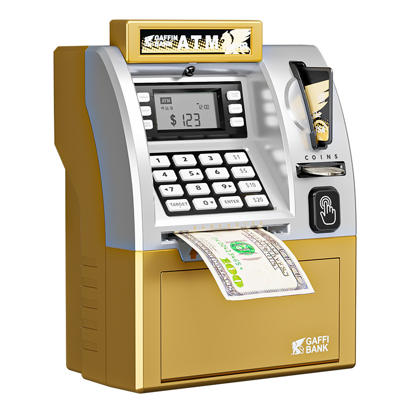 Cajero automático para retiros de efectivo - color dorado - inglés - caja sellada