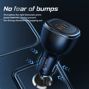 Adaptador de cargador de coche de 3 puertos con supercarga PD 165 de 3,1 W, adaptador de cargador de coche rápido tipo C para teléfono móvil, salida de 55W, Compatible con Samsung - Product Image 6
