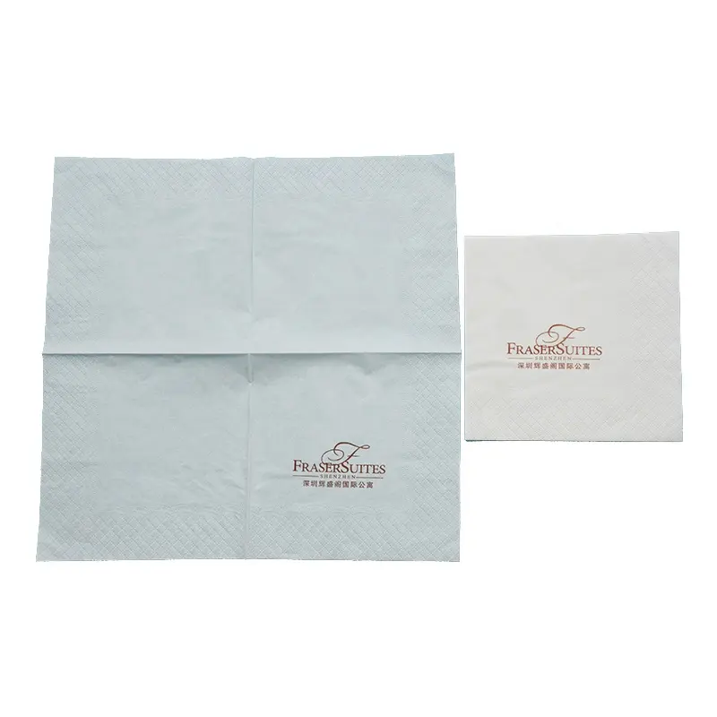 white soft high quality 1/4 fold 1/8 fold 100% virgin pulp or unbleached bamboo paper napkins printed