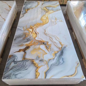 Màu xanh CALCUTTA Viola Panel tường thiết kế mới chống ẩm lớn phiến đá cẩm thạch trang trí PVC UV SPC tùy chỉnh mẫu thiết kế - Product Image 1