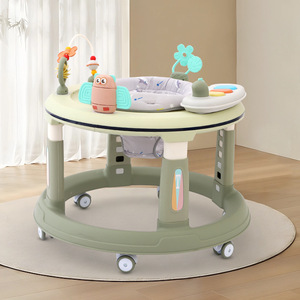 ベビーガールラウンドウォーカー6 PUホイール/ポータブル缶カスタマイズ音楽と軽量/軽量のシンプルな幼児用ウォーカー