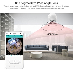 Saikiot V380 <strong>Camera</strong> Bulb <strong>1</strong>.<strong>3MP</strong> <strong>3MP</strong> 360 Degree WIFI E27 Light Bulb Mini <strong>Camera</strong> CCTV Wireless Fisheye Light V380 Pro Bulb <strong>Camera</strong> - Product Image 4
