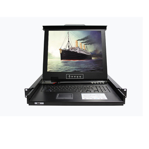 17 pulgadas 4 puertos VGA Monitor Switch DC AC Entrada de alimentación dual 1U LCD VGA KVM Extender con salida USB Consola KVM en stock - Product Image 1