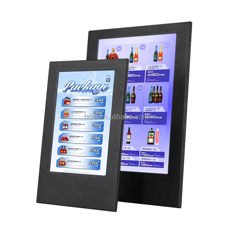 Scheda di menu del ristorante luce LED ultrasottile in pelle sintetica di alta qualità ha portato il menu del ristorante con display a led personalizzato