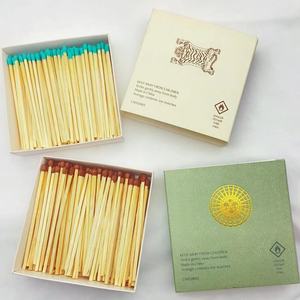 VLONG 4 inç ahşap sopa ile maç renkli özelleştirmek logosu kutulu maç büyük kare matchbox puro mum maçlar için matchbox - Product Image 3