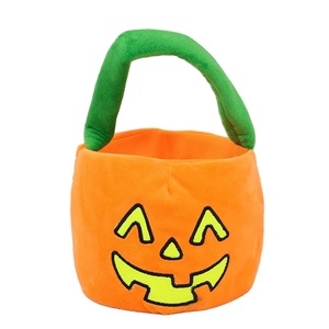 Halloween bí ngô Túi trẻ em Xin ăn kẹo Túi Quà Tặng lừa hoặc điều trị gói tái sử dụng <span class=keywords><strong>Tote</strong></span> giỏ với xử lý - Product Image 1