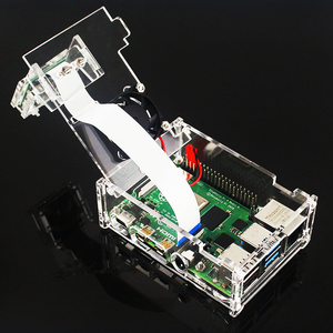 Raspberry Pi 4B acrílico caso frambuesa pi con fijo soporte de cámara compatible con el caso del ventilador - Product Image 4