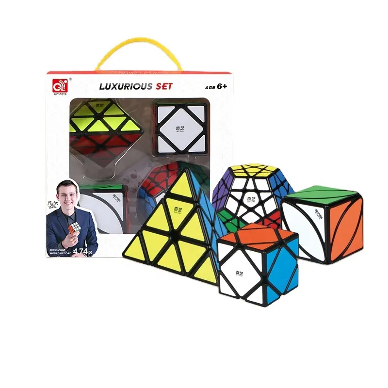トップセールABS教育環境にやさしいQiyiスピードキューブセットプラスチックウィンドウボックス画像教育玩具マジックキューブ3