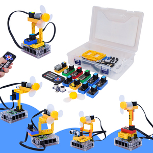 Crianças Educação Programação STEM Sensor Kits Electronic Building Blocks Kit Fan Inteligente Com Kit Mainboard Aprendizagem
