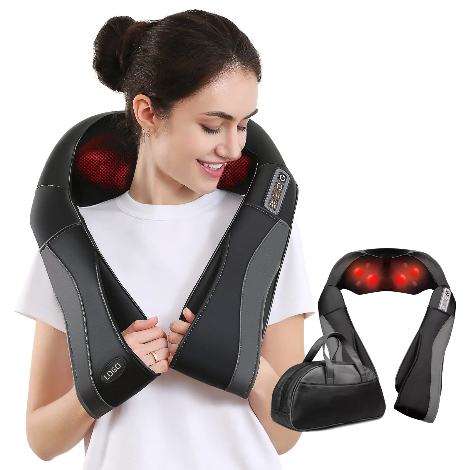 Productos de tendencia 2024 recién llegados cuello hombro masaje chal inalámbrico eléctrico Shiatsu cuello masajeador con calor