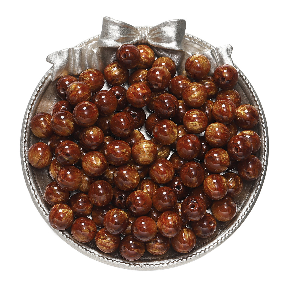 Resin cat's eye beads - light brown