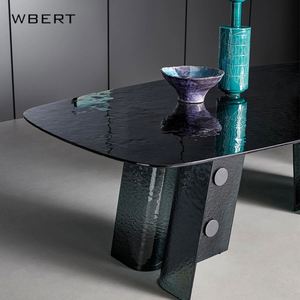 WBERT意大利石材桌腿不锈钢桌腿实木大理石餐桌