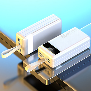 Carregador rápido de grande capacidade 50000mah 66w, banco de potência de carregamento rápido com cinco saídas e três entradas