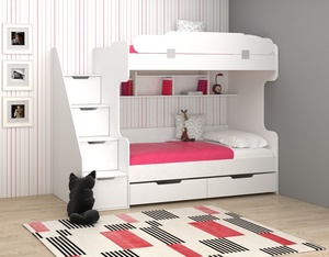 NOVA White Toddler Xl Ausziehbett Jugend Kinder Auf und Ab Bett Cama Litera Infantil Kinder Tagenbett Massivholz Kinder Etagen bett