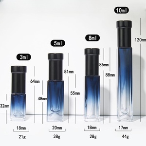 高度な3ml 5ml 10mlガラス香水瓶小型フラットスクエア勾配デザインポンプスプレーシール付き - Product Image 6