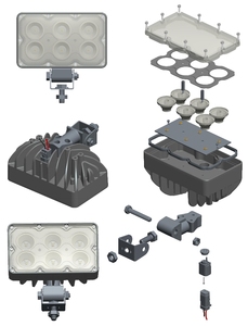 ไฟรถแทรกเตอร์ LED 4x6นิ้วไฟทำงานพลังงานสูง6000LM 60W เข้ากันได้กับรถแทรกเตอร์รถออฟโรด - Product Image 6