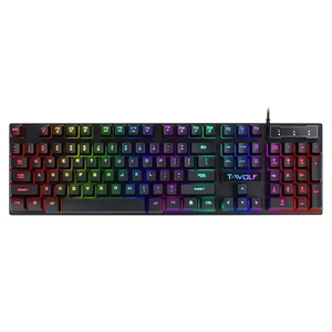 Venta caliente 104 teclas RGB retroiluminado Gaming Keyboard New Colorful Light Clavier para computadora de escritorio y computadora portátil
