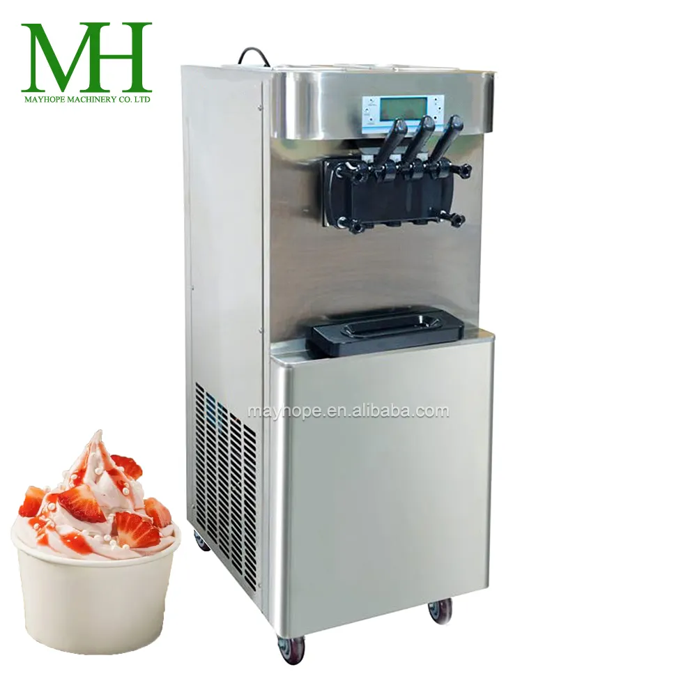 Máquina de frozen yogurt comercial, máquina macia do gelado com sabor 3