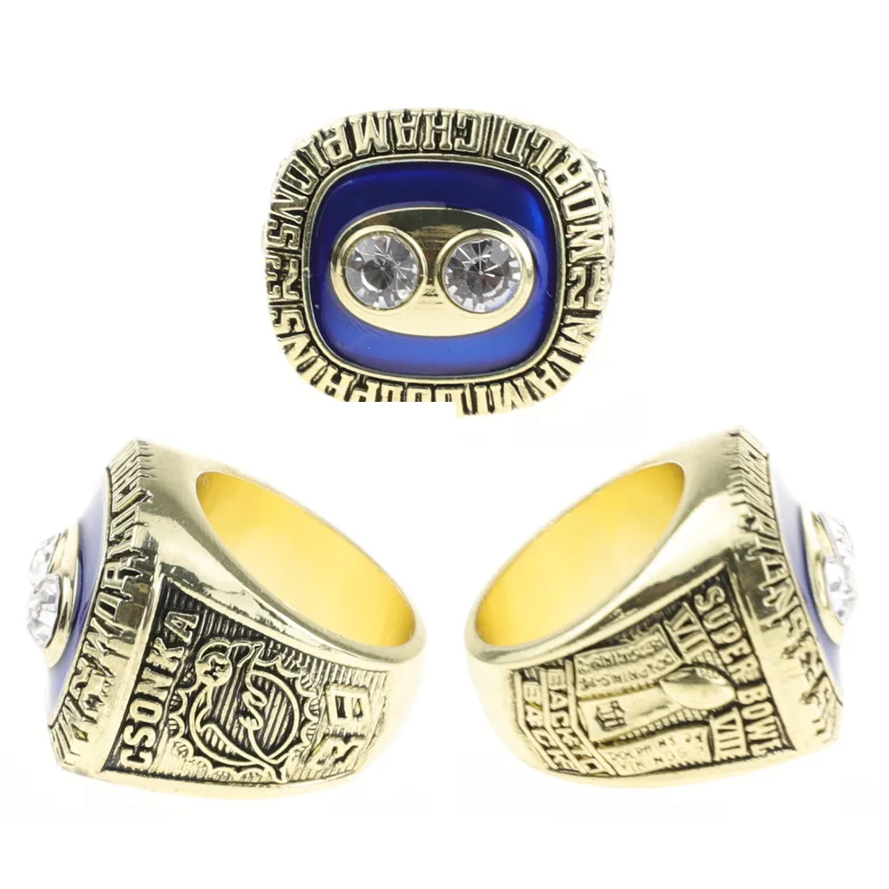 Anillo de campeonato de Miami Dolphin S Bowl para hombre, joyería deportiva personalizada con nombre y número, 1973