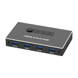 4x4 USB 3.0交换机集线器选择器4台计算机共享USB 3.0 4端口KVM切换器USB用于PC鼠标键盘打印机扫描仪 - Product Image 1