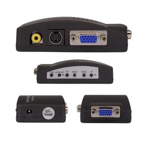 Adaptador AV compuesto a VGA para monitores CRT/jugadores de proyectores/consola de juegos antigua 480i a resolución 1024x768 RCA a VGA