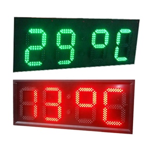 จอแสดงผล Led อุณหภูมิกลางแจ้ง,เซนเซอร์แสดงผลขนาดใหญ่สว่างดิจิตอลจอแสดงผล Led แสดงอุณหภูมินาฬิกา
