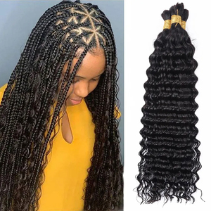 Cabello humano a granel para trenzar la onda profunda Remy sin trama Boho trenzas extensiones de cabello humano para mujeres negras