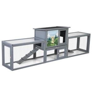 Büyük 2 katlı açık tavşan kafesi, tavşan evi çift çalışır, dinlenme odası, <span class=keywords><strong>PC</strong></span> güneş çatı, Pull-Out tepsi, rampalar ve kapılar, hava