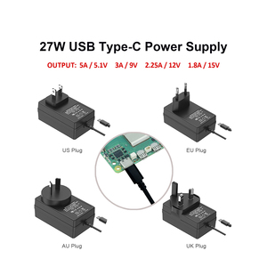 BOXPUTRP5電源RaspberryPi 5 27W USB-C電源5.1V5A PD充電に対応EU US UK AUプラグRaspberryPi 5 - Product Image 3