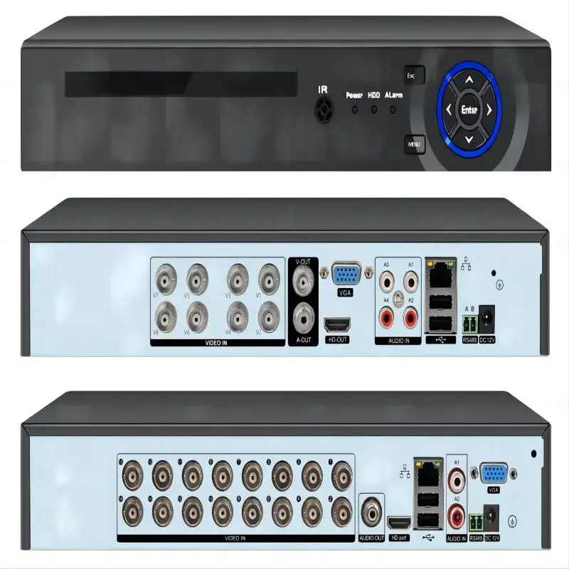Hybrid 4CH 8mp 4K Dvr Xvr untuk Ahd Cvi Tvi Cvbs Analog dan Ip Xmeye vms Input 4 saluran 8mp Dvr dengan Audio dan 4ch Alarm In