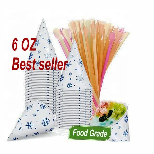 Hot sell 6oz cone cup200ml ice cream cup dessert recyclable cup snow cone cup for summer family parties