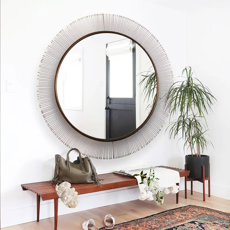 Sunflower Decorative Mirror European Mirror High-end Home Background Wall Decorative Vanity Mirror