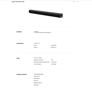适用于家庭影院和电脑使用的小米2.0ch条形音箱 - Product Image 6