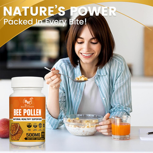 Marque privée d'usine OEM Comprimés d'extrait de pollen d'abeille de gelée royale 100% naturel non biologique pour adultes 60 comprimés - Product Image 3